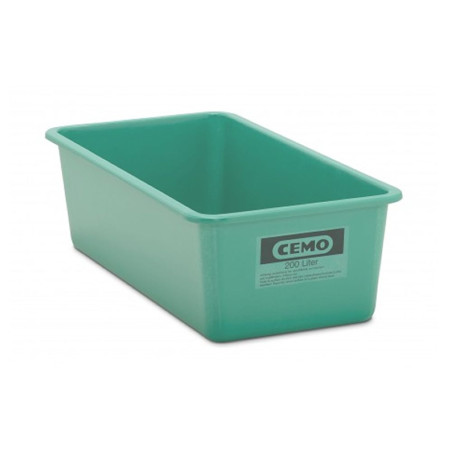 Contenedor GRP rectangular 200 litros modelo plano estándar verde